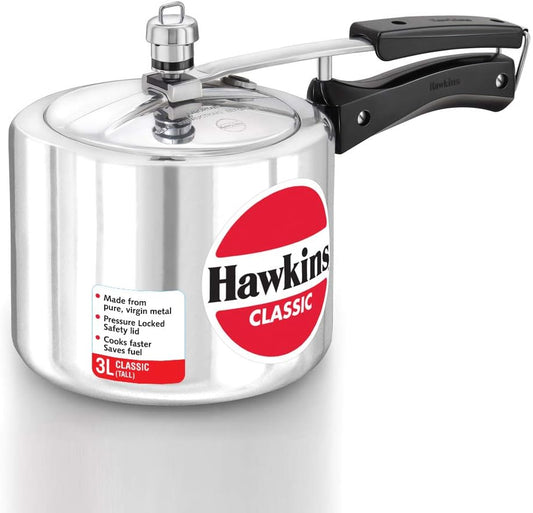 Hawkins 3-Liter Tall Aluminum Pressure Cooker - Efficient and Spacious Cooking