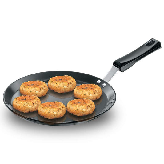 Futura Hard Anodised Flat Tawa (Griddle) 26 cm W/Plastic Handle(AFT26P )