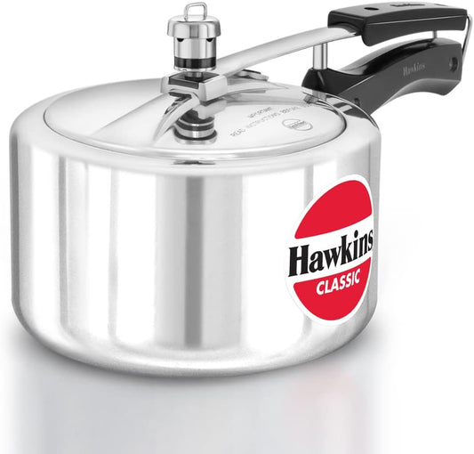 Hawkins 3-Liter Wide Aluminum Pressure Cooker - Spacious and Efficient Cooking