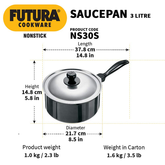Futura Non-Stick Sauce Pan (3Lt) W/Lid.