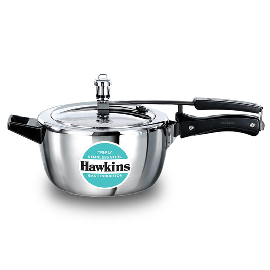 Hawkins 3.5 Litre Triply Stainless Steel Pressure Silver Cooker (HSST35)