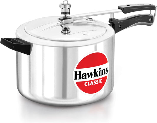Hawkins Classic 8-Liter Wide Aluminium Pressure Cooker (CL8W).