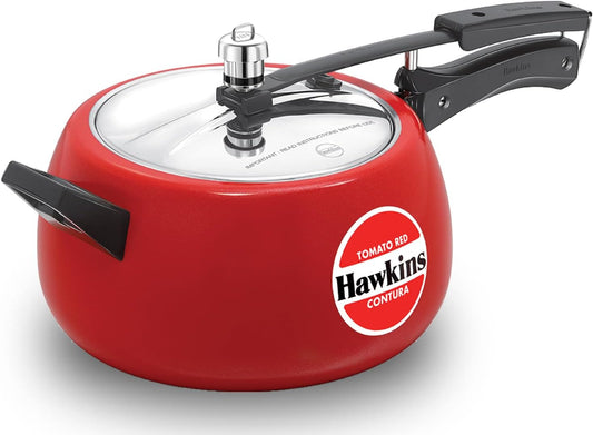 Hawkins Contura Red Ceramic Coated Pressure Cooker - 5 Liter - CTR50