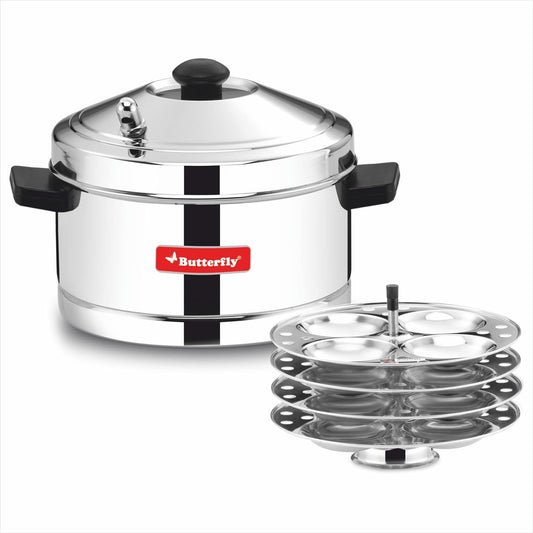 Butterfly Stainless Steel Idli Cooker Idlv Maker Set with 4 Plates