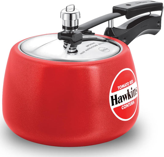 Hawkins Contura Red Ceramic Coated Pressure Cooker - 3 Liter - CTR30