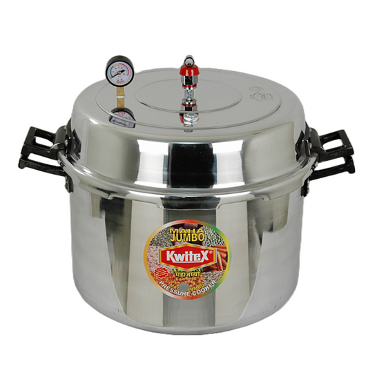 Kwitex Commercial Industrial Restaurant Aluminium Outer Lid Pressure Cooker (40 L, Silver)